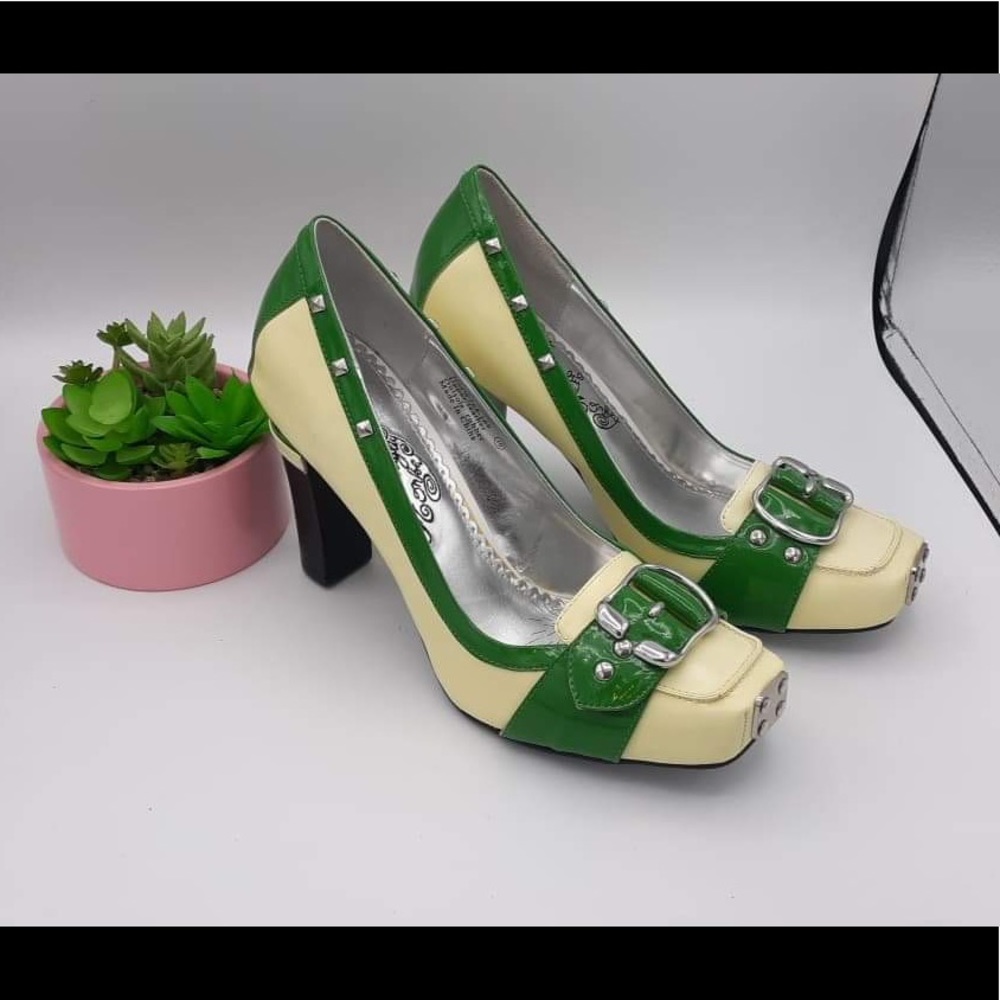 Naughty Monkey embellished buckle patent heels-10
